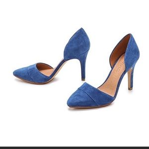 Madewell The Suede d'Orsay Heels in Blue Moon 8.5